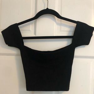 Fitted Off-The-Shoulder Crop Top